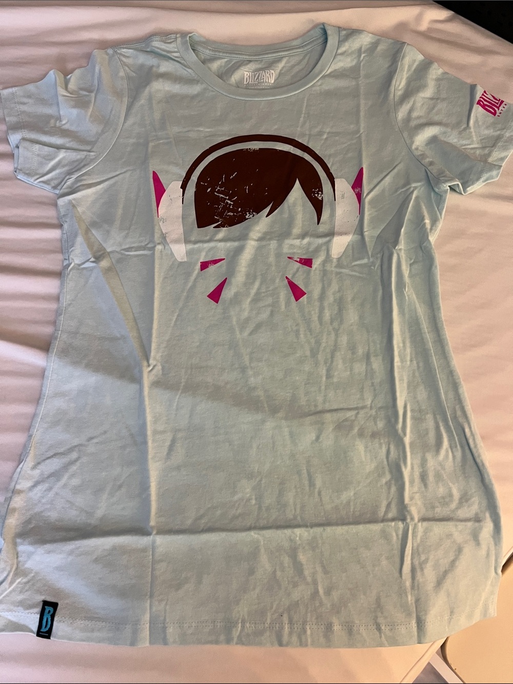 Blizzard Light Blue Women’s Graphic Tee with Pink Accents